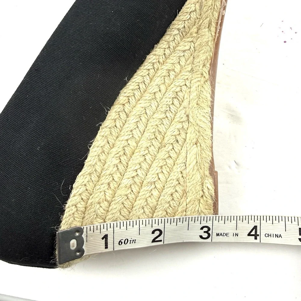 J Crew Seville Espadrille Wedge 10 Black Canvas Slip On‎ Timeless Chic Shoes
